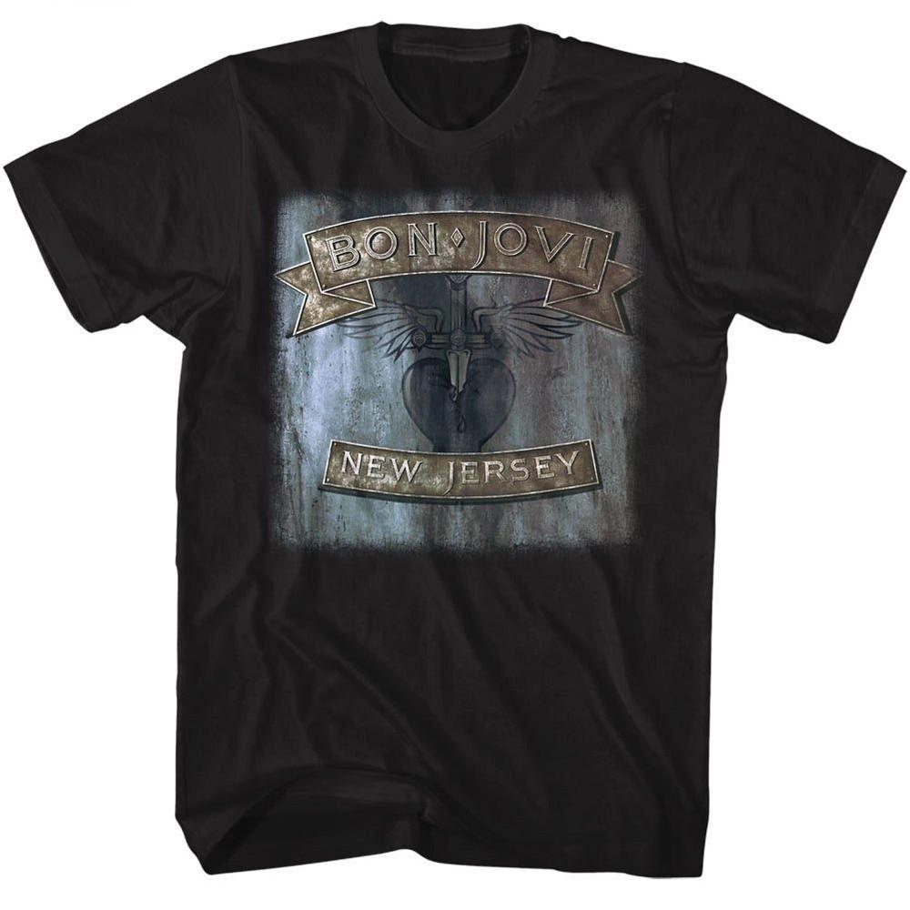Bon Jovi New Jersey Музыкальная футболка Топы Футболки Мужские Женские Унисекс