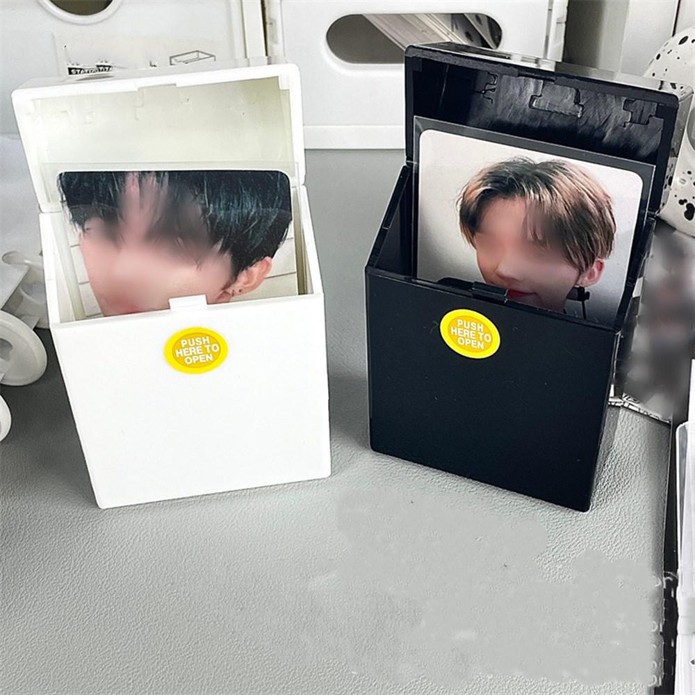 Small Size Storage Box Idol Photo Card Holder Desktop Sticker Stationery Orangizer Container Flip Lip Drawer Classification Box