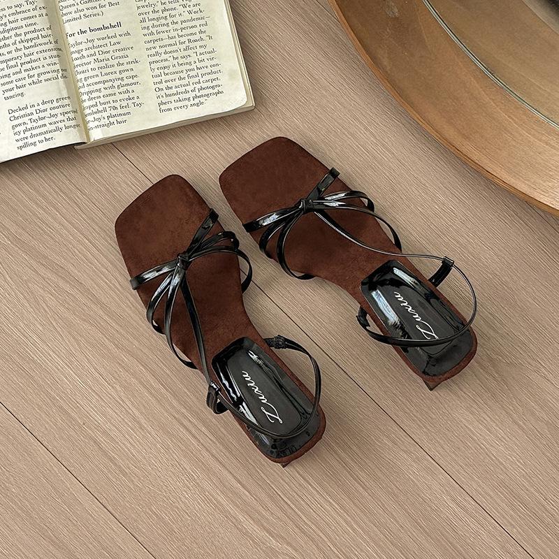 One word with high heels sandals women's head temperament open toe with skirt retro wedge heel shoes summer sandals