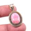 Натуральный родохрозит из чистого серебра 925 пробы, двухцветный подарочный кулон 1,5 дюйма e0r18