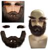 Fake Mustache And Eyebrow Set Self-Adhesive Fake Beard Costume Accessory Cosplay Prop for Masquerade Theater Stage