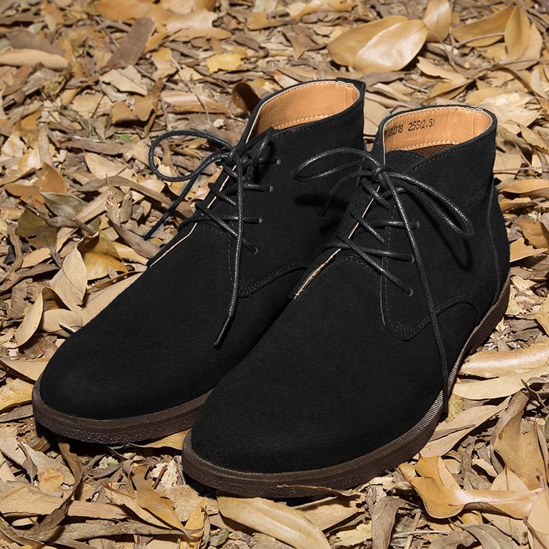 Мужские зимние ботинки-пустынники из матовой кожи средней высоты в британском стиле