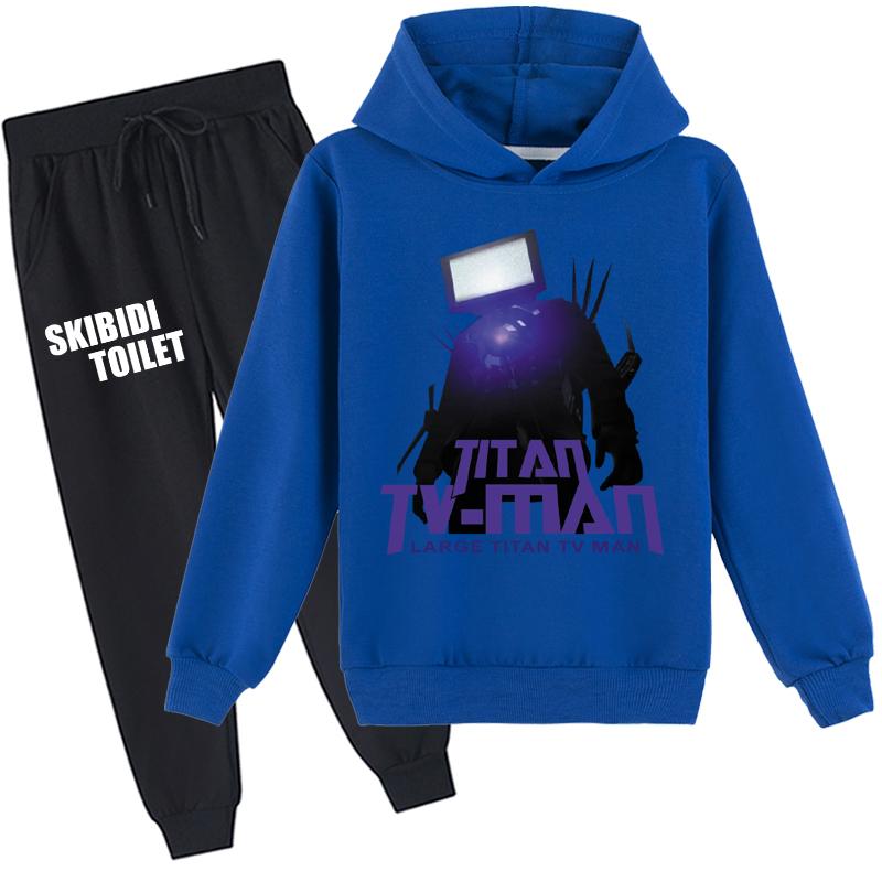 Детский комплект с 3D толстовкой Skibidi, пуловер для туалета, спортивный костюм, детский свитер + брюки