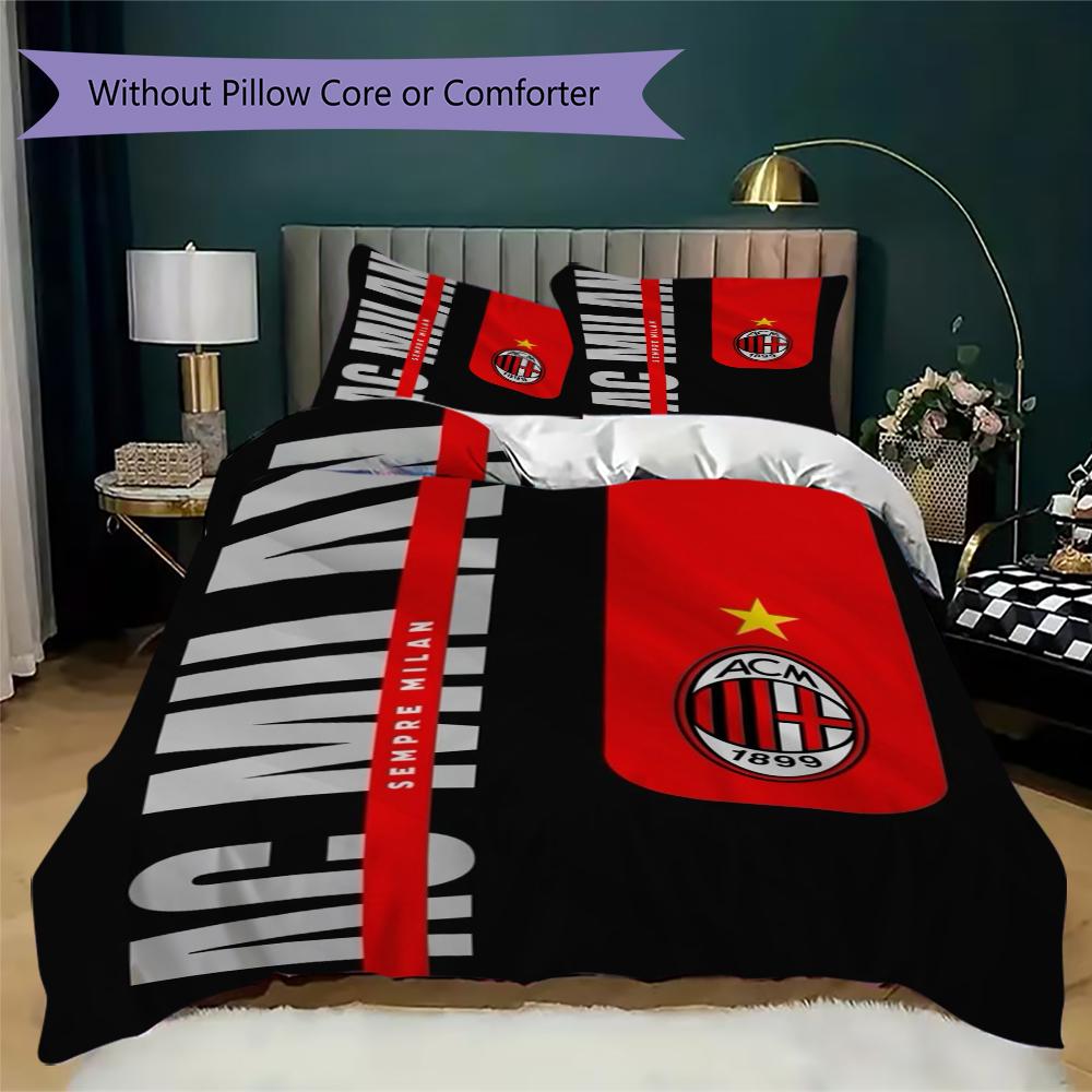AC Milan Pattern Bedding uilt Set uilt Cover Pillowcase Home Decoration Birthday Gift (1 * duvet cover + 2 * pillowcase  without core)06