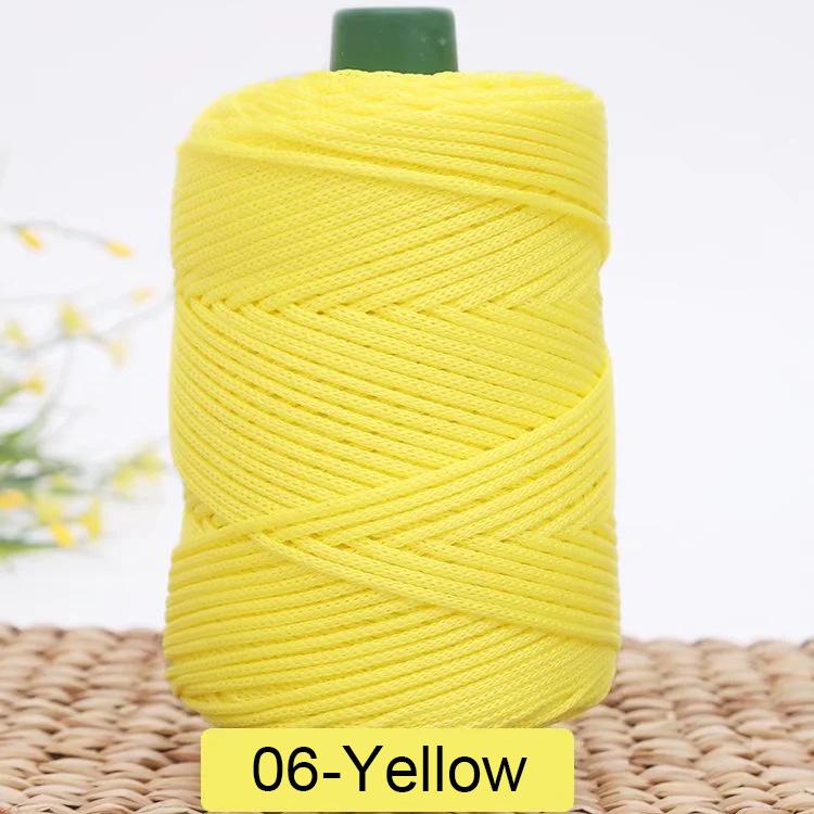 3 мм Цветной Крученый Плетеный Шнур, Полая Нить, Полиэстеровый Шнур Макраме, Черная Пряжа для Вязания Крючком, Пряжа для Вязальщицы