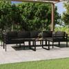 Day and Night - Day and Night Garden Furniture Set 7 Pieces and Anthracite Gray Aluminum Cushions