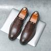 Fashion Hand Sewn Spring New Men's Leather Shoes One Foot Lazy Bean Shoes Fashionable and Comfortable Men's Business and Leisure Loafers