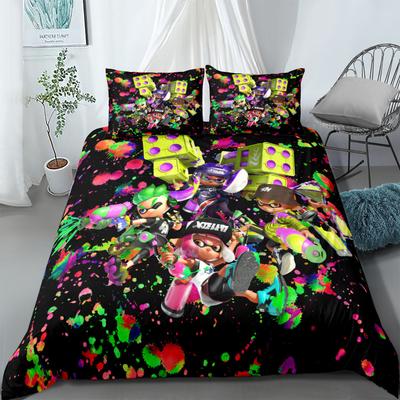 Комплект постельного белья Splatoon Мультяшный домашний текстиль для детей Комплект для кровати Пододеяльник Комплект для спальни Квин Пододеяльник с динозаврами