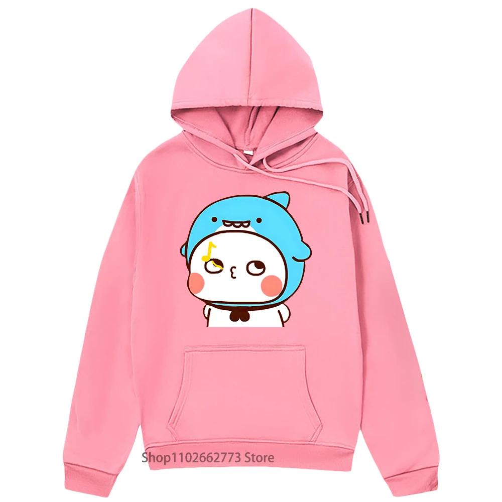 Милый акуленок Бубу насвистывает Толстовки Графическая одежда с пандой Женская Мужская Каваи Милая Толстовка Весна Судадера