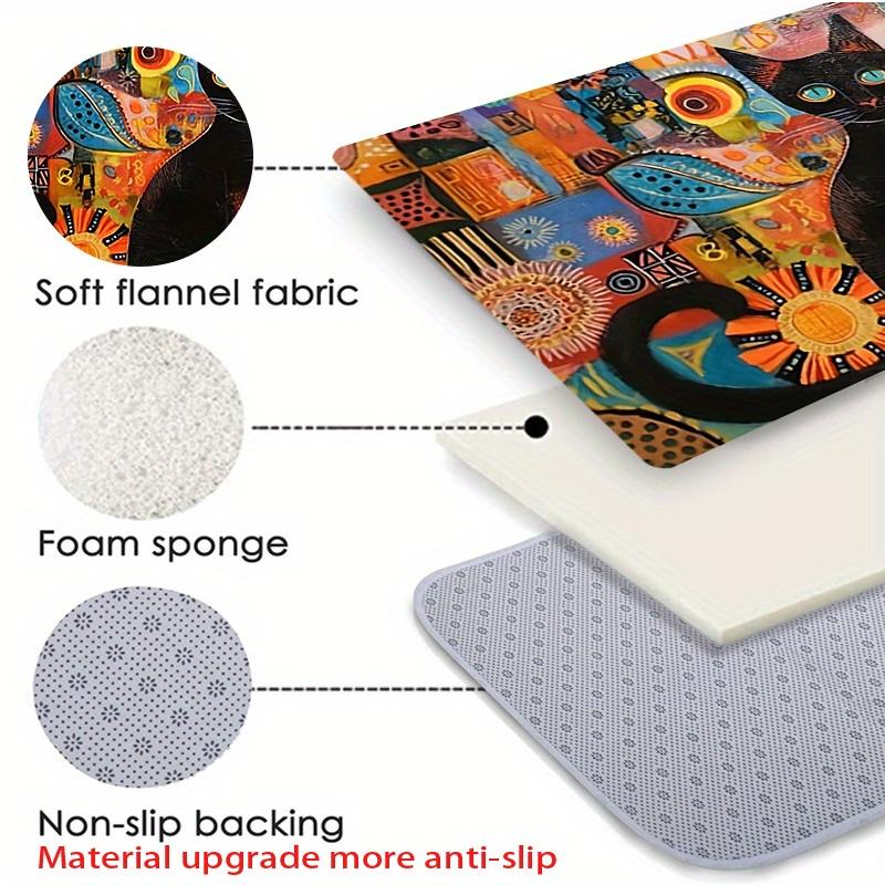 Cute Blue Eyed Cat Printed Welcome Door Mat Non-Slip Soft Absorbent Machine Washable Rug for Bedroom Living Room Floor Mat