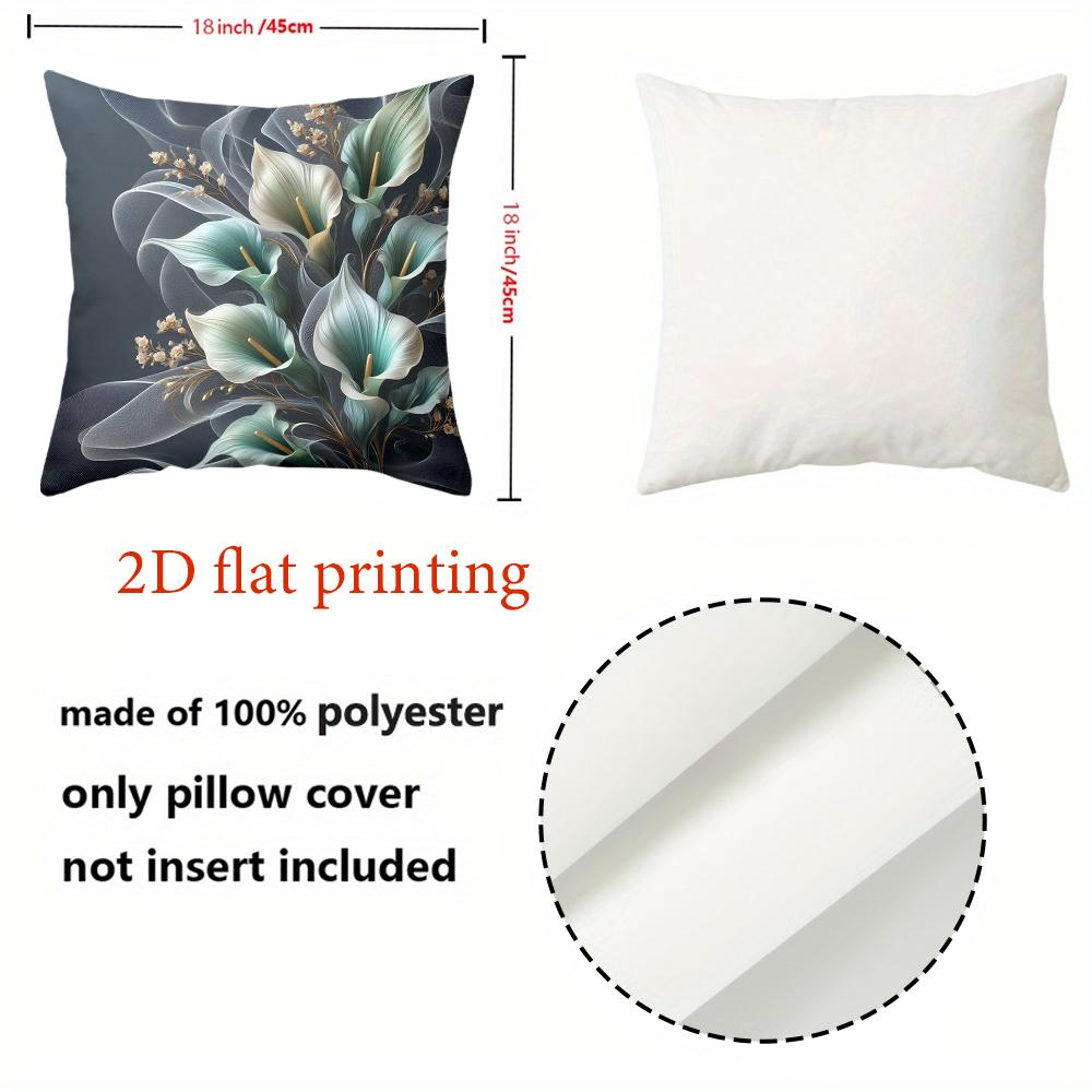 1 шт. Чехлы на подушки с цветочным 2D принтом для домашнего декора Полиэстеровая наволочка, декоративная наволочка для дивана, Подушка для изголовья