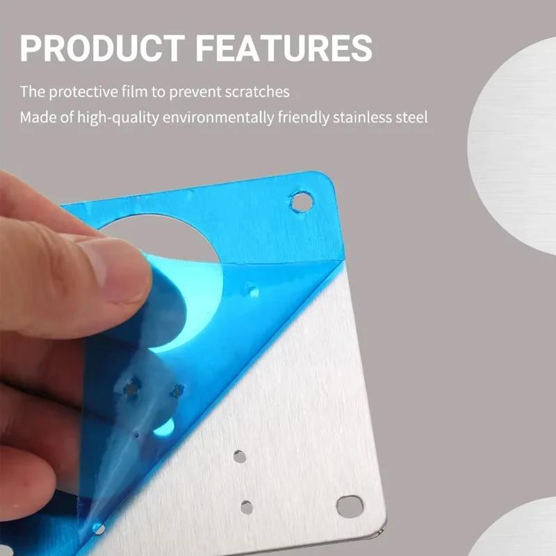 With Holes Flat Fixing Brace Brackets Cabinet Hinge Repair Plate Kit Kitchen Cupboard Door Hinge Mounting Plate Household Tools