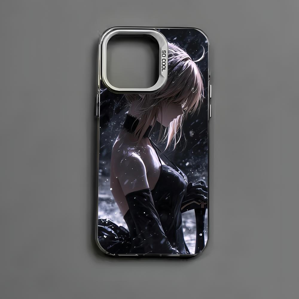 Чехол для телефона Fate Zero Stay Night S-Saber для iPhone 16 15 14 13 12 11 Pro Max Черный Матовый Разноцветный Лазерный Металлик Аврора