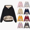 Spring Autumn Women's Warm Hoodie with Lamb Wool Pockets Sports Hoodie Hooded Jacket Women Streetwear