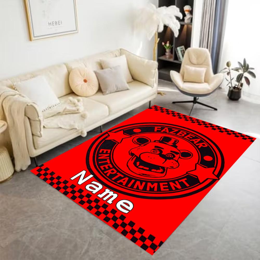 Fazbear Entertainment Logo Customize Your Name Floor Mat Design for Bedrooms Living Rooms Dining Room Decorate room Antislip Carpet Office home decor