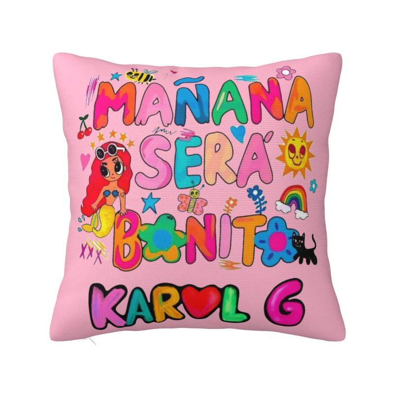 Reggaeton Music Karol G Manana Sera Bonito Throw Pillow Case Bedroom Cushions Cover For Sofa Chair Square Polyester Pillowcase