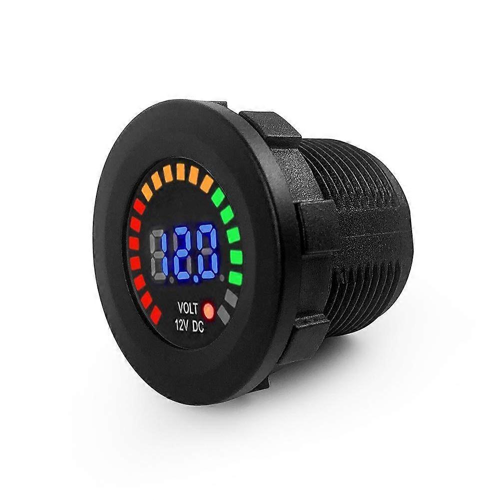 Voltmeter Tester, Motorcycle Car Voltmeter, 12V with LED Digital Display Panel, for Boat Marine Vehicles, Motorbike, Car