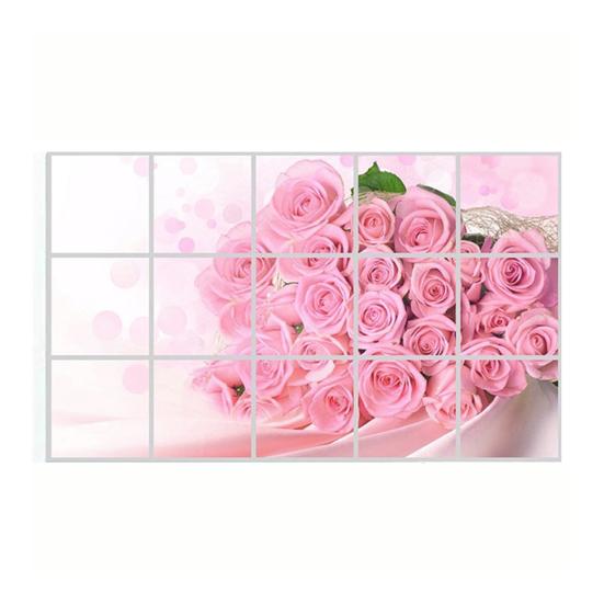 Oil-proof Kitchen Wall Sticker Rose Tulip Flower Dolphin Dandelion Self-adhesive Waterproof Heat Resistant Bathroom Kitchen Wall Art Decal Decoration