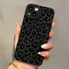 Fashion Black Leopard Phone Case For iPhone 16 15 14 13 12 11 Pro Max XS Max 7 8 Plus XS X SE 13promax Soft Shockproof Bumper Phone Back Case Cover