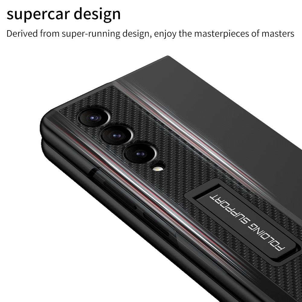 Для Samsung Galaxy Z Fold 4 чехол жесткий ПК телефон чехол с закаленным стеклом экран защитный кронштейн для Galaxy Z Fold4