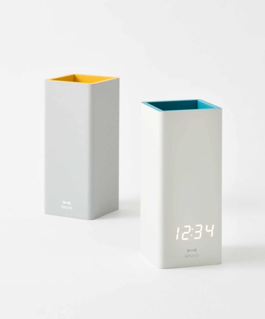BRUNO Pen Stand No Size Clock, Gray, Available, BCA028-GY×YE