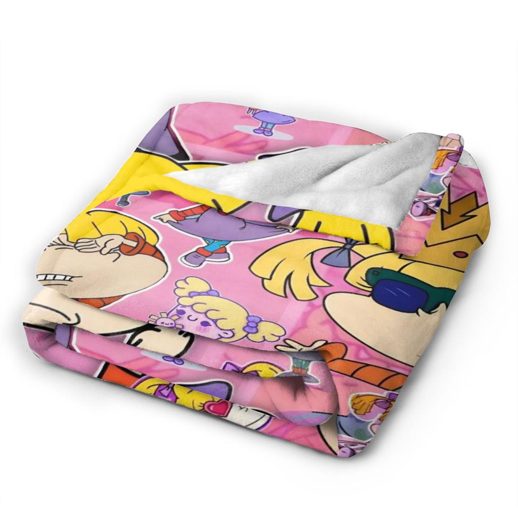 Rugrats Angelica Pickles Pattern Blanket Soft Fluffy Plush Throw Blanket For Living Room Camping Flannel Bedspread Bed Cover