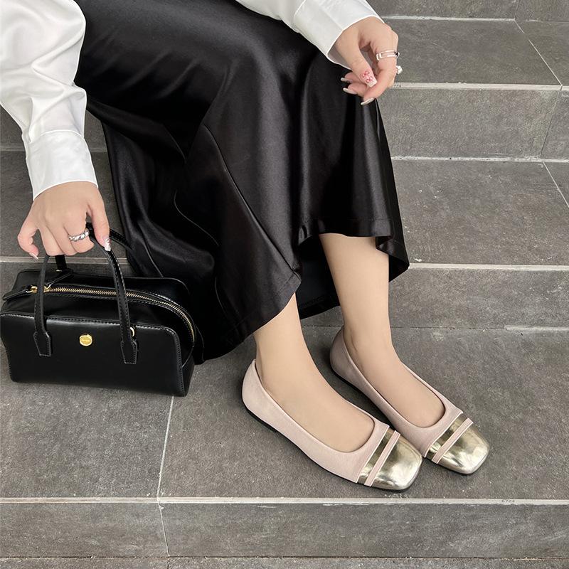 French Beautiful Single Shoes, Small Fragrant Temperament, Evening Shoes with Skirts, Soft Soles, Shallow Mouth Flat Soles, Gentle Wind, Mary Jane Sh