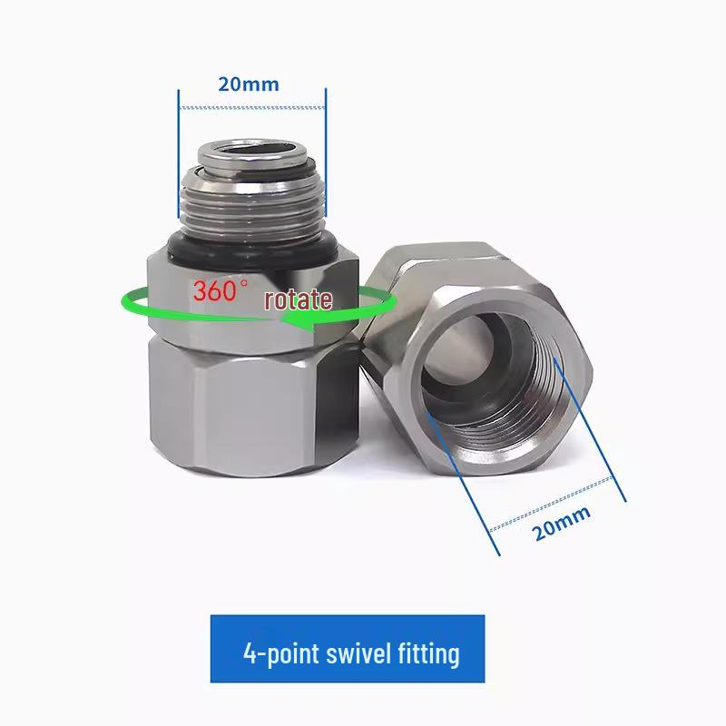 360° Rotating Stainless Steel & Aluminum Fuel Nozzle Swivel Joint, Fits 1/2", 3/4", 1" Oil Pipes