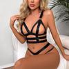 Fashion Women's Sexy Cross Strap Hollow Out Funny Lingerie Two-piece Sexy Underwear
