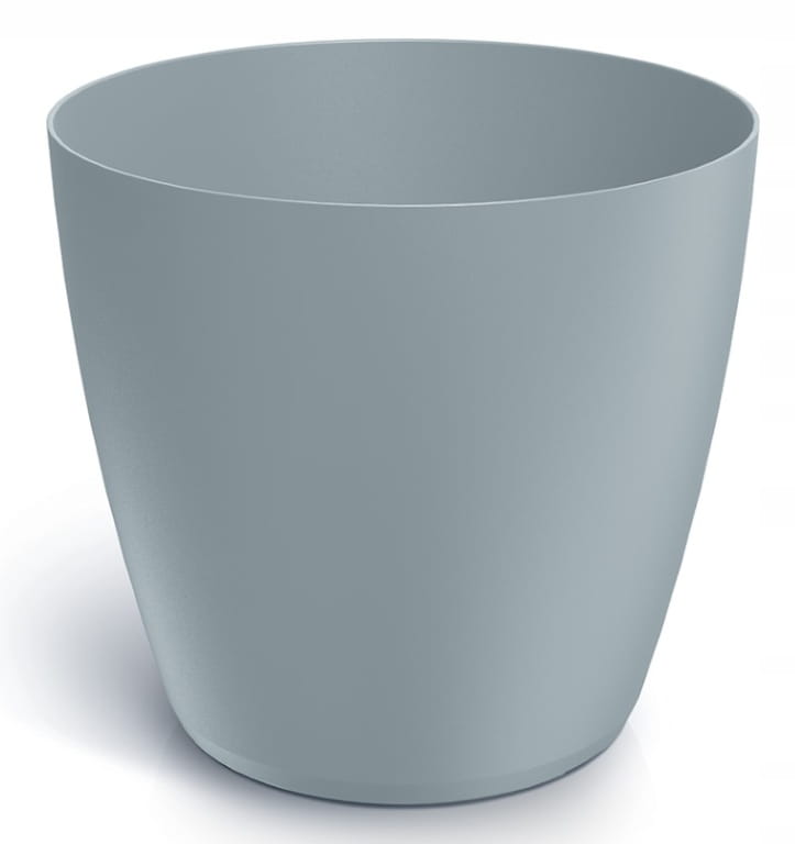 Light gray matte plastic flowerpot 119x109 cm smooth cover for Mate flowers
