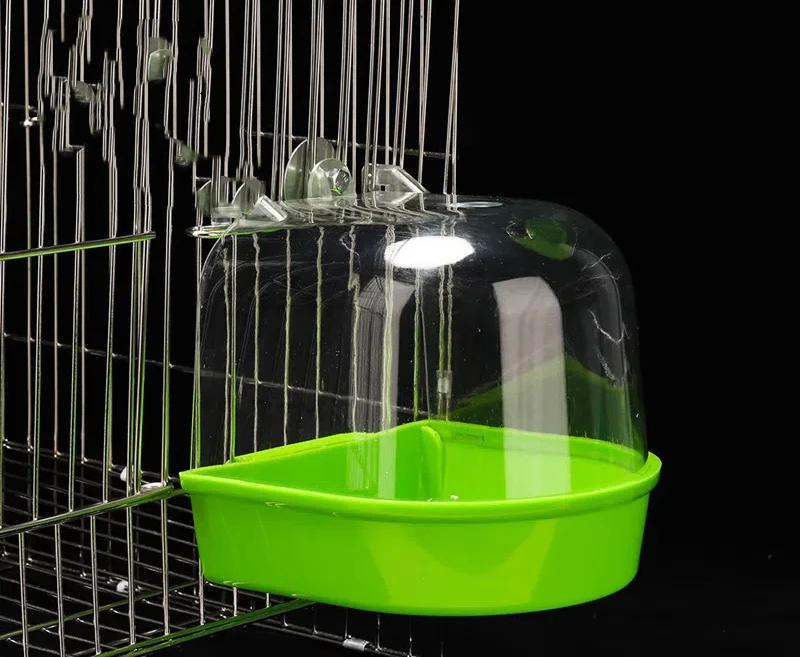 Small Bird Bathing Kit for Parakeets Cockatiel Lovebird Myna Bath Box Anti-Splash Design Detachable Pet Bird Grooming Accessory