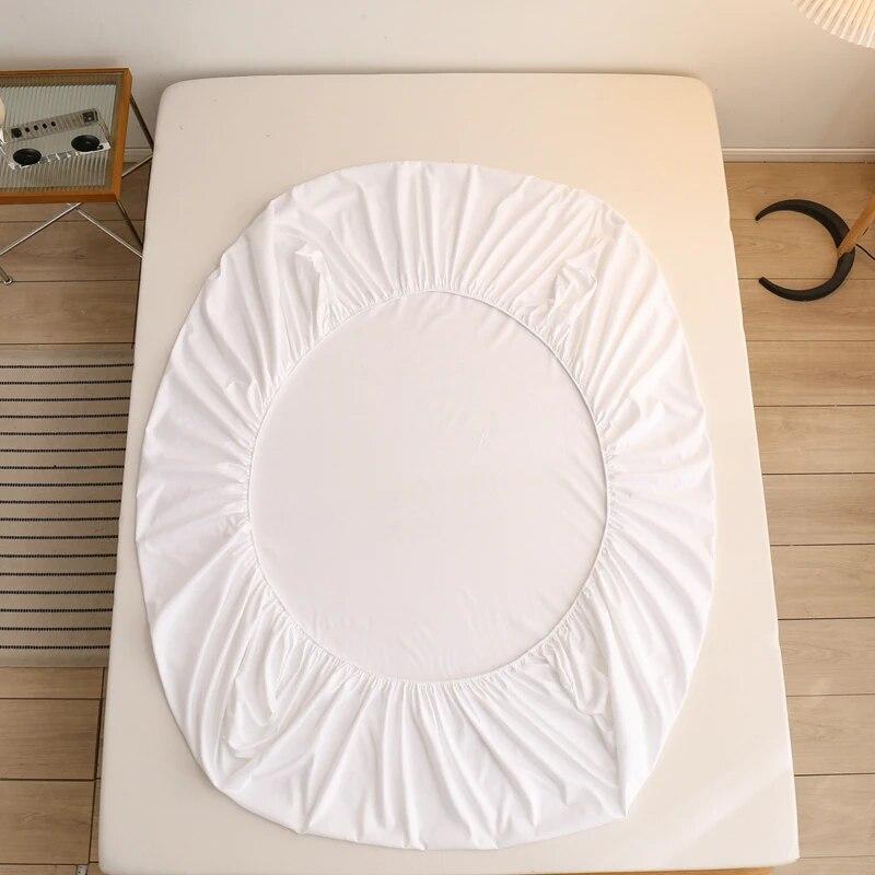 Приятная для кожи хлопковая простыня с резинками, наматрасник, сплошная цветная простыня, простыня королевского размера