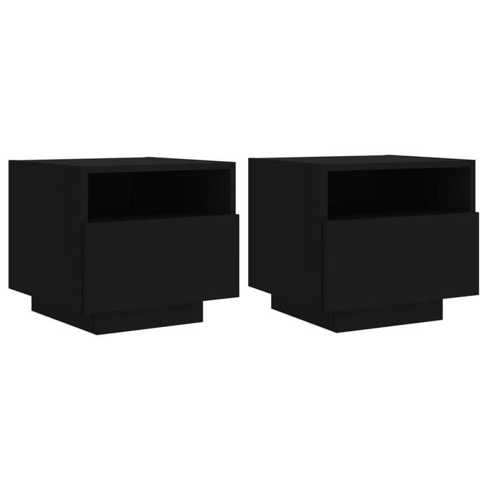 VidaXL Table de Chevet avec Lumières LED, Armoire de Nuit avec Rangement, Table de Nuit, Meuble de Chambre, Moderne, Gris 836801