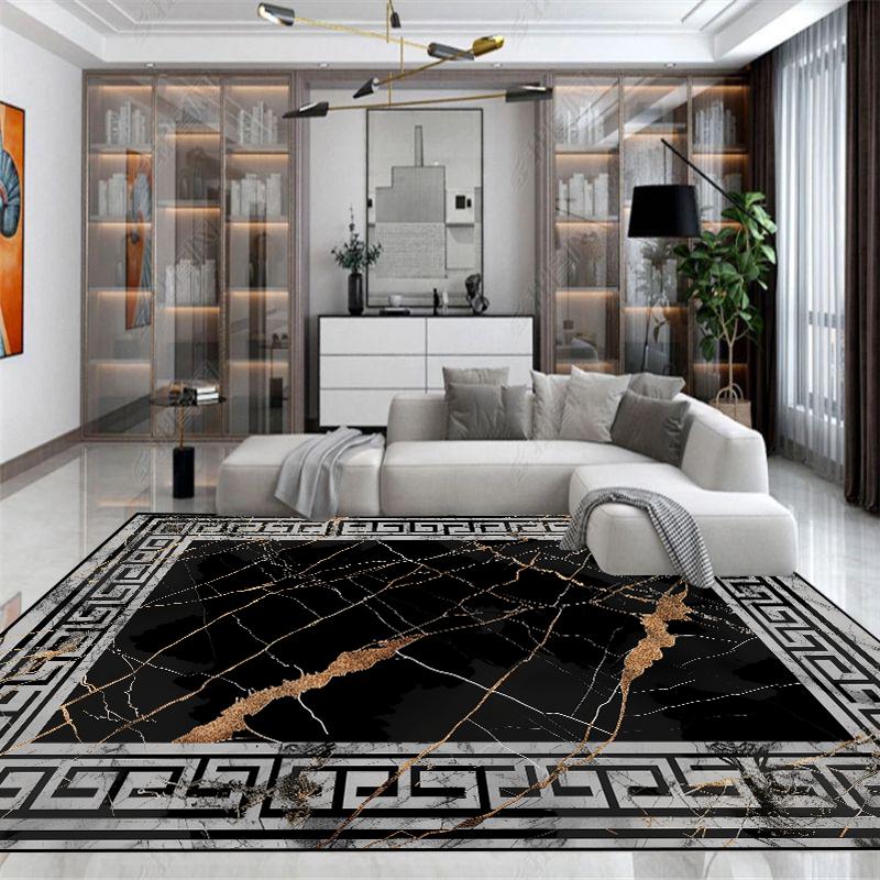 European Marble Pattern Rug Large Area Living Room Carpet Non-slip Bedroom Decor Rug Washable Lounge Coffee Table Mat Luxury