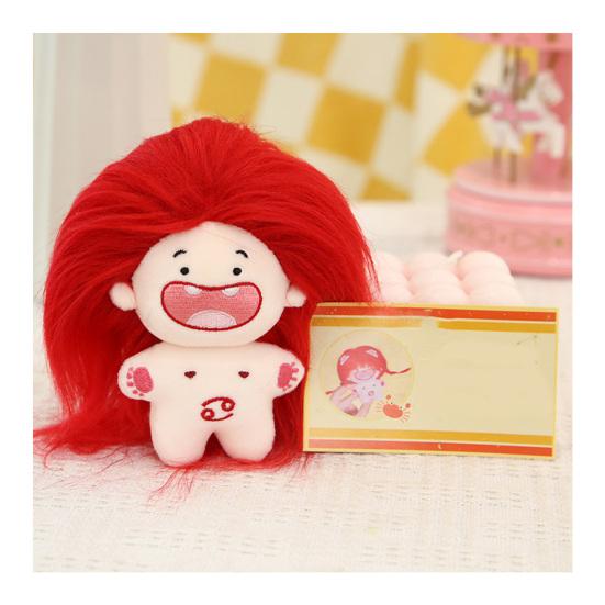 11cm Naked Doll Deciduous Toy Colorful Fluffy Hair Plushies Teeth 12-Constellation Unfinished Pretend Toy Cotton Stuffed