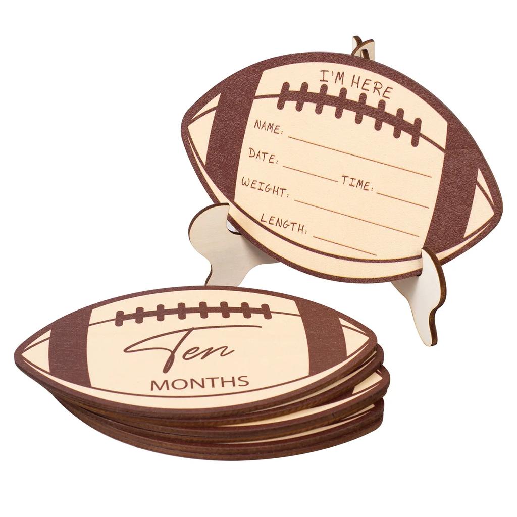 Регби-ребенок ежемесячная веха отметка карты новорожденный памятный календарь карта для записи роста реквизит для фотосъемки