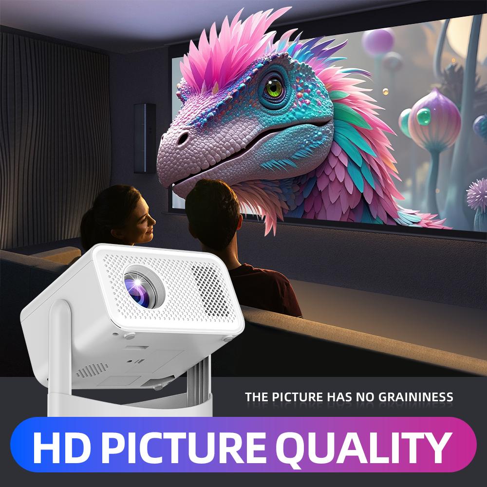 Домашний кинотеатр Native 4k портативный проектор Ht23 Pro 1080p 650ansi L018 360° автофокусировка коррекция трапецеидальных искажений Android 11 Bt5.0 Wifi6