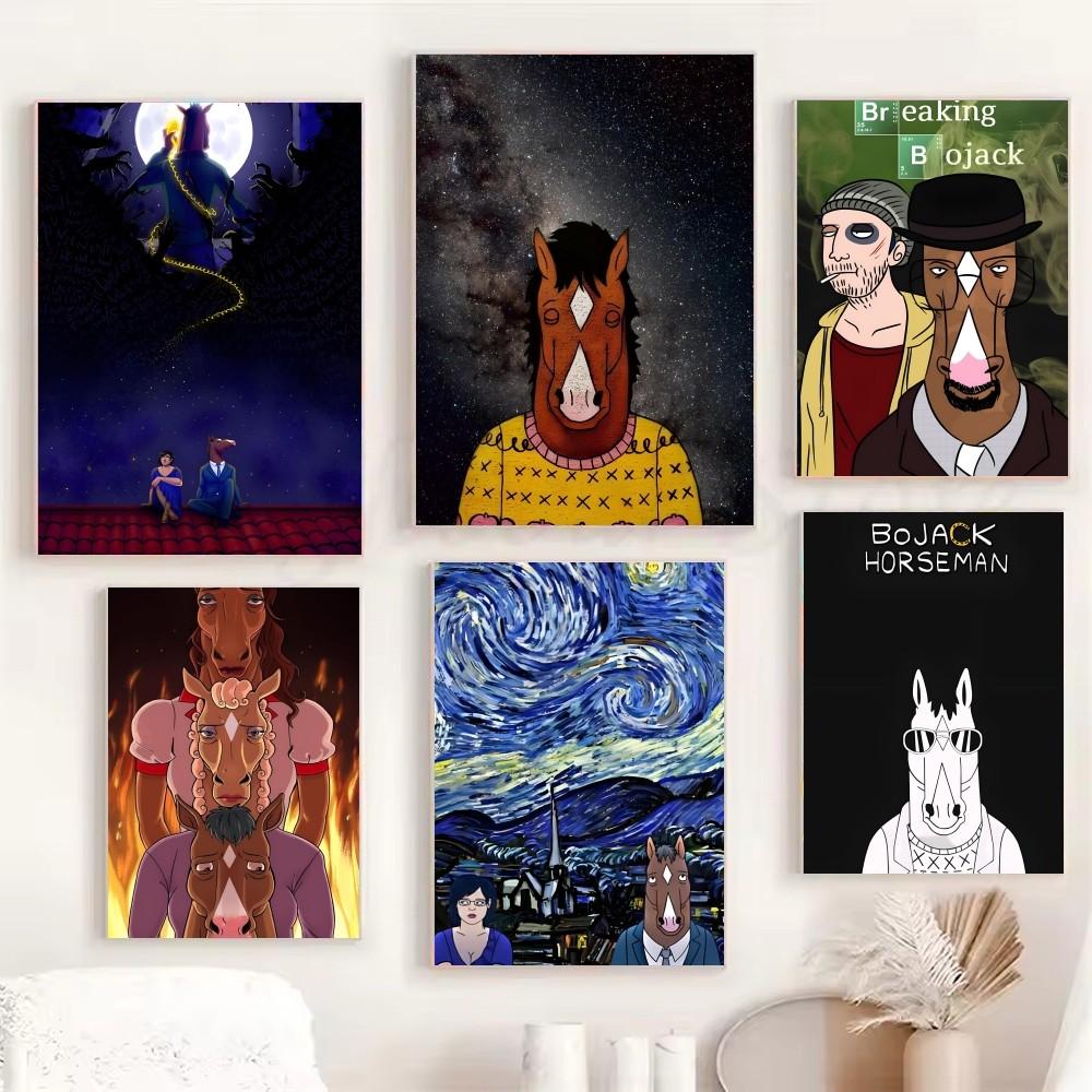 1 шт. Забавный постер B-BoJack Horseman HD постеры для дома, комнаты, бара, кафе, декора, художественная настенная живопись, картина
