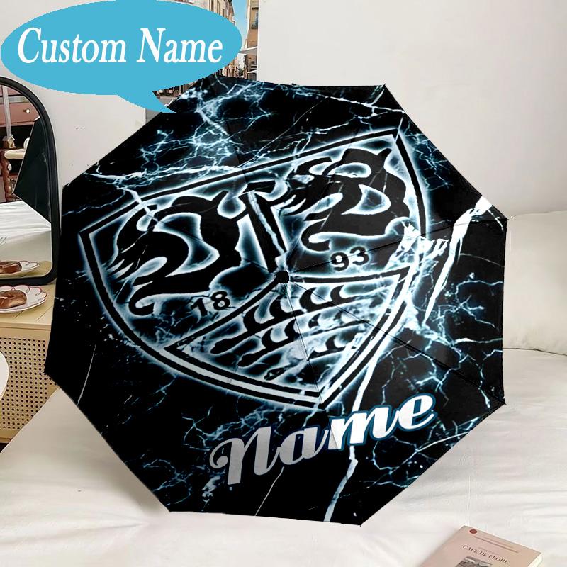 Custom Name Umbrella VfS Crest Flame Umbrella 8-Frame for Travel, Camping, Casual Lightweight Portable, Essential for Family Gifts