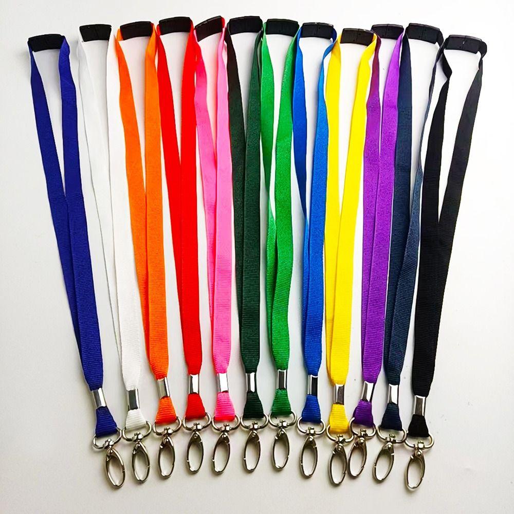 Metal Clip Lanyard Neck Strap Safety Break Lobster ID Card Pass Holder Plain Lanyard  Office