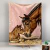 Horse and Foal Illustration Patterned tapestry for bedroom and living room home decor
