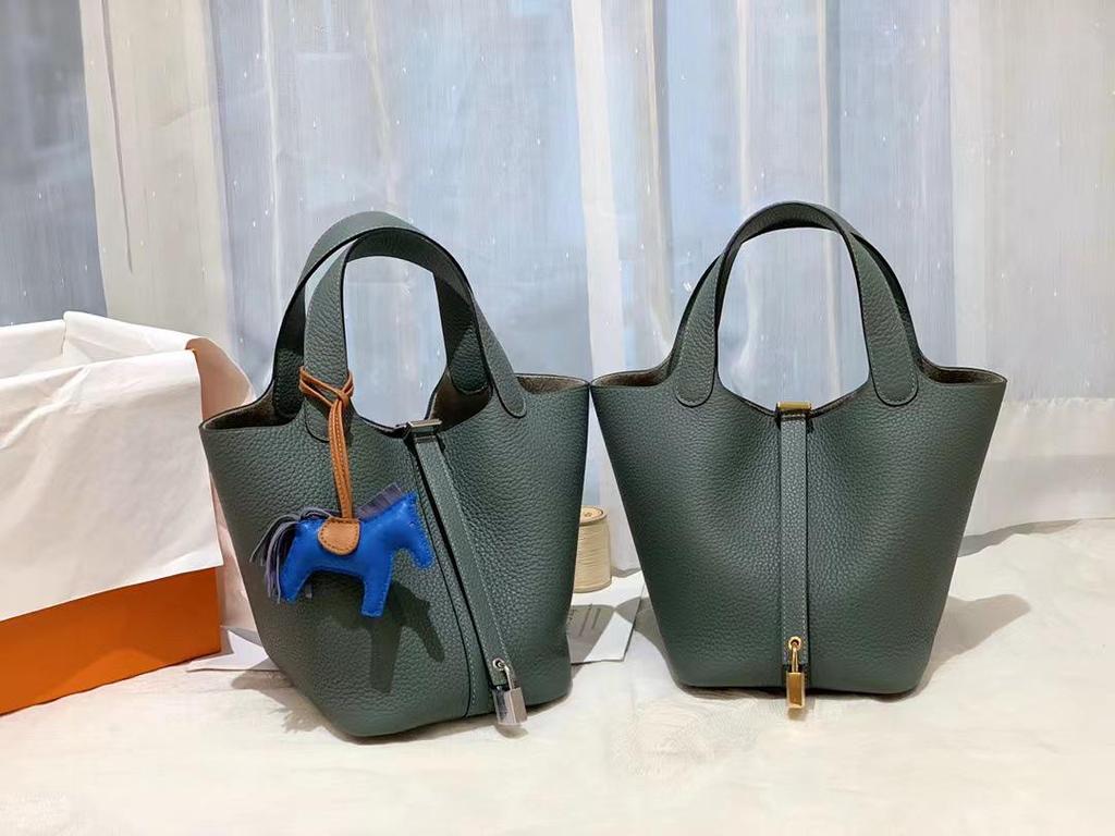 Импортная коровья кожа Ручная работа Кожаная женская сумка-ведро с зернистостью личи