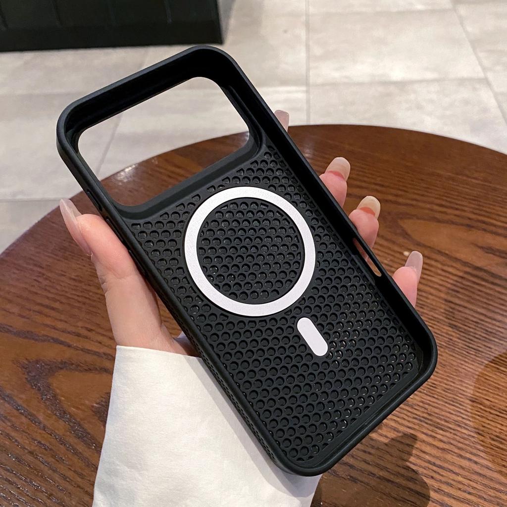Полый сетчатый охлаждающий чехол Magsafe для телефона iPhone 17 Air 16 15 14 13 12 11 Plus Pro Max, дышащий магнитный чехол-соты
