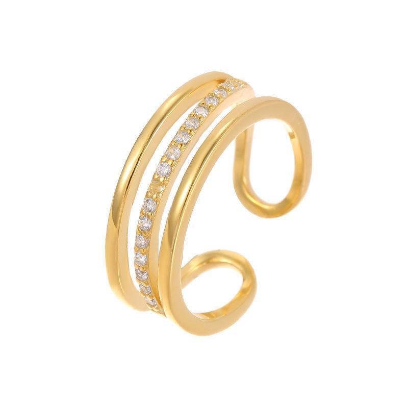 Кольцо Banyan Tree S925 Silver с тремя слоями бриллиантов, регулируемое для женщин