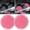 2Pcs Car Non-slip Water Cup Pad Diamond Rhinestone Decor For Car Bottle Holder Coaster Auto Interior Decoration Accessorie Tools