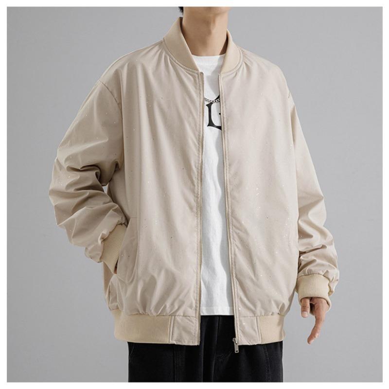 Куртка Мужская Модная Трендовая Мужская Повседневная Куртка Куртка с Воротником Бейсбол Куртка с Закрытыми Рукавами Мужская Подростковая Тонкая