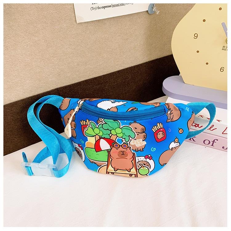 Printed Capybara Crossbody Bags Children Cartoon Outdoor Leisure Pack Waist