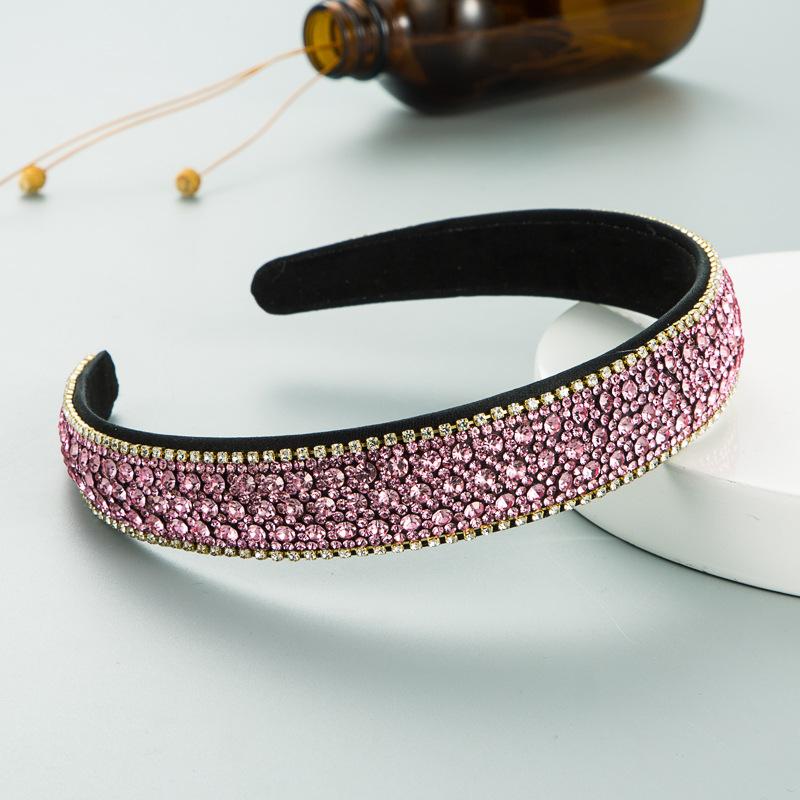 Women's Colored Full Drilling Anti Slip Head Hoop Simple Face Wash HairBand Accessories