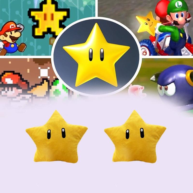 Плюшевая игрушка Супер Марио Желтая Звезда 30 см Короткошерстная Фигурка
