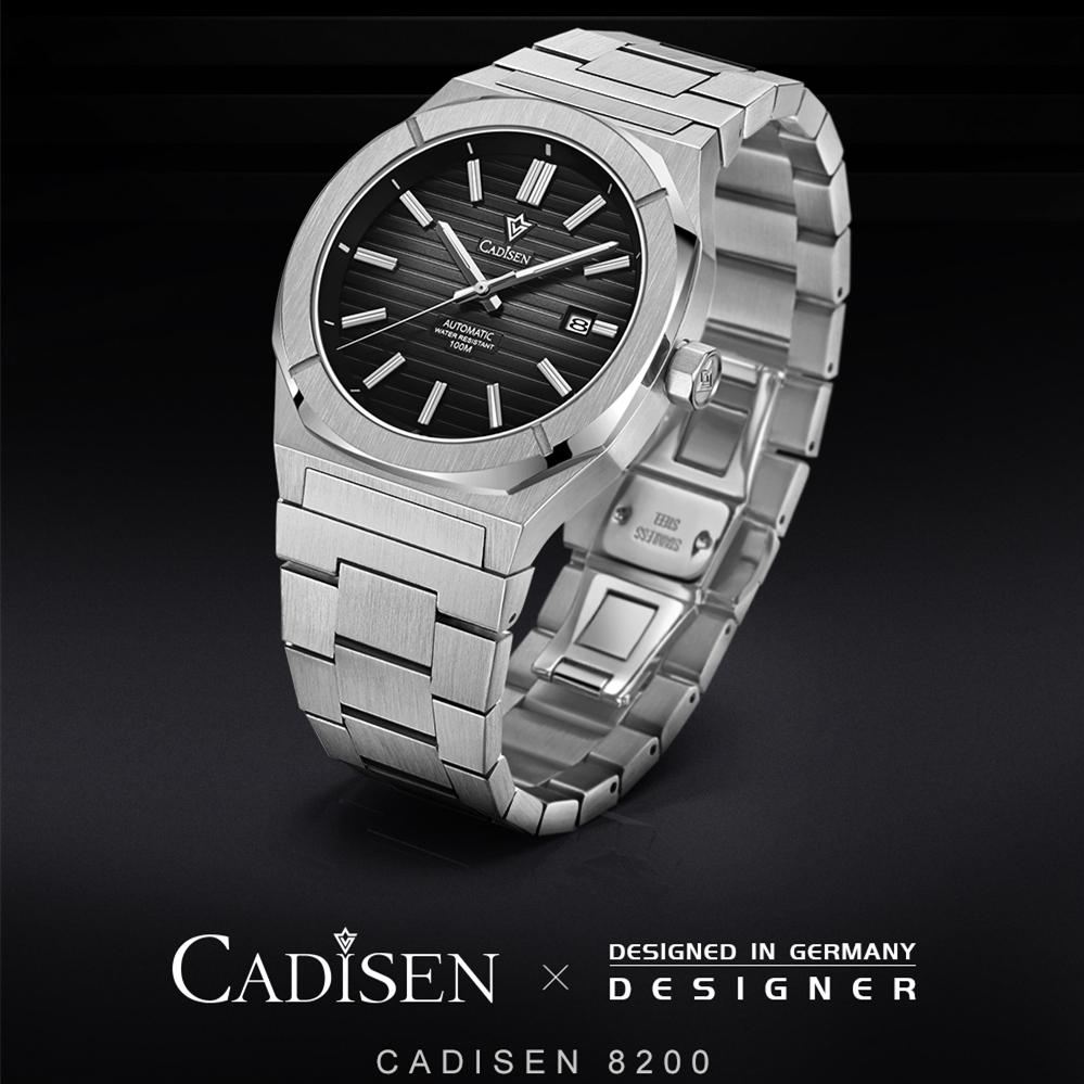 Cadisen 8200 Новые роскошные мужские часы высшего бренда с коробкой, водонепроницаемые 100 м NH35, автоматические мужские механические часы